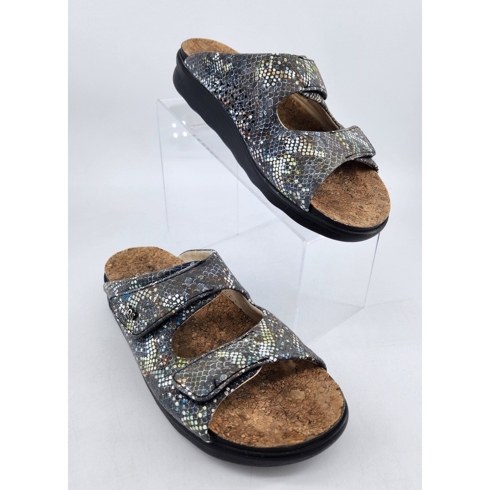 SAS Cozy Slide Sandals Womens 8 Multisnake Print Double Adjustable Strap Comfort